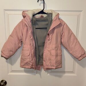 Wonder Nation Pink Puffer 2 in 1 Jacket with Hood